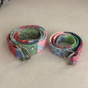 VINEYARD VINES LADIES (M) AND LITTLE GIRL(S) COTTON PATCHWORK NAUTICAL BELTS SET